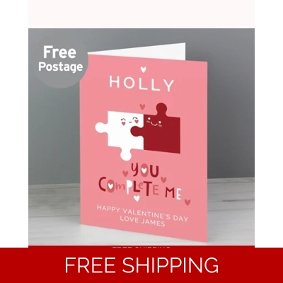 Personalised You Complete Me Card Personalised You Complete Me Card